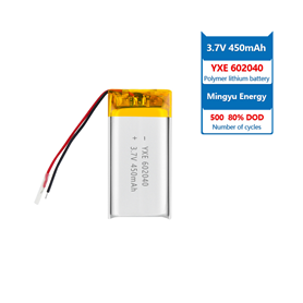 3.7 V Li-ion Battery 602040-450mah